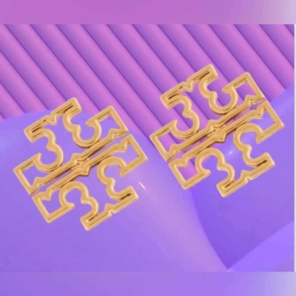 TORY BURCH MILLER 18K GOLD STUD EARRINGS